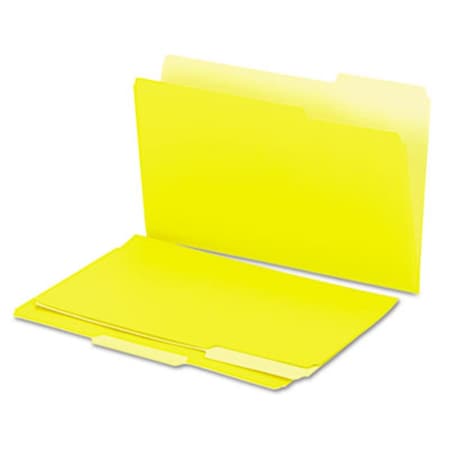 Coolcrafts Recycled Interior File Folders- 1/3 Cut- Top Tab- Legal- Yellow- 100/Box, 100PK CO888970